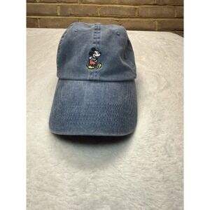 Disney Parks Mickey Mouse Blue Denim Dad Baseball Hat Cap Adjustable Adult Size